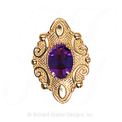 GS506 AMY - 14 Karat Gold Amethyst Slide 